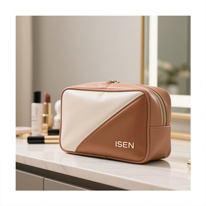 Bolsas de Cosméticos de Viaje con Cierre de Cuero PU <span class=keywords><strong>ISEN</strong></span>, Bolsa de Maquillaje Portátil, Bolsa para Productos de Cuidado de la Piel, Resistente al Agua, Gran Capacidad - Product Image 2