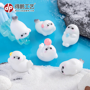 Dp Mini Seal Figurines Resin Cartoon Aquarium Decorations Ornaments For <b>Fish</b> <b>Tank</b> Display - Product Image 1