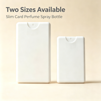 Flacon de parfum mat personnalisé 30 ml avec pulvérisateur à pompe, format carte de poche mince en PP, vide, vente en gros