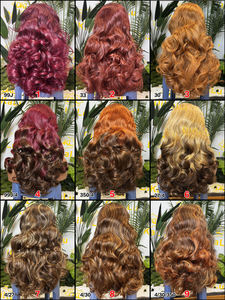 Perruques en cheveux humains colorées à 250 % de densité, pré-épilées, en cheveux vierges, ondulées <span class=keywords><strong>rose</strong></span>, vente en gros, perruques frontales en dentelle transparente 13x4 - Product Image 5