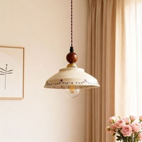 Lampe suspendue en céramique vintage française, style rétro du milieu du siècle, en porcelaine émaillée, pour chambre à coucher, restaurant, café