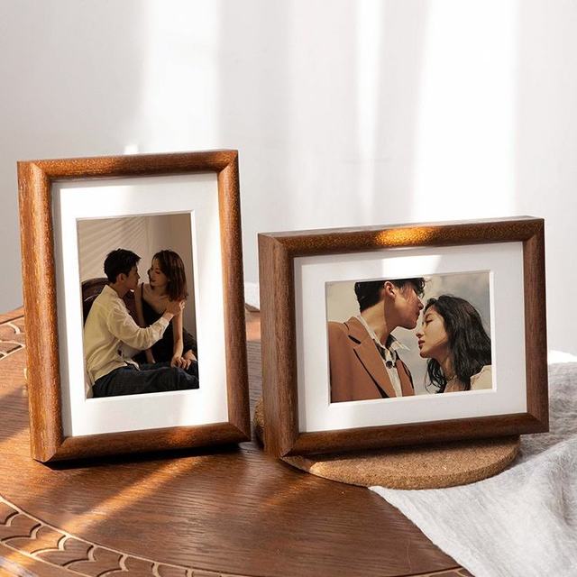 Black Walnut Solid Wood Photo Frame Custom High-End Table Display in 6 & 7 Inch Sizes