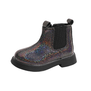 Nouvelles bottes scintillantes <span class=keywords><strong>pour</strong></span> enfants, bottines à semelle en caoutchouc antidérapante, chaussures <span class=keywords><strong>pour</strong></span> enfants, vente en gros, usine, OEM, logo personnalisé - Product Image 4