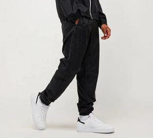 Новый легкий нейлоновый мужской пиджак и брюки из полиэстера на молнии плюс размер куртки с капюшоном Спортивные штаны комплект спортивный костюм - Product Image 4