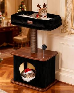 Arbre à <span class=keywords><strong>chat</strong></span> moderne, durable et élégant, conçu pour les chats d'intérieur, parfaitement conçu dans le style loft <span class=keywords><strong>nordique</strong></span>, tour à <span class=keywords><strong>chat</strong></span> en bois - Product Image 1