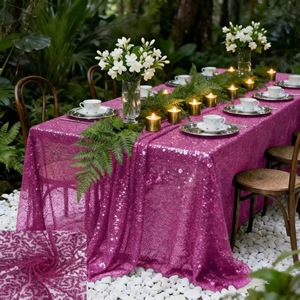 Tovaglia con Paillettes Pesanti e Scintillanti, Copritavolo Lungo fino al Pavimento, Decorazione per Matrimoni e Feste, 18 Colori, Misura Personalizzabile - Product Image 5