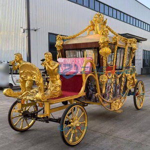 Zhenda New Model Royal Luxury Children Horse Carriage Trailer for Sale Wedding Electric Double-<b>row</b> Horse Drawn Carriage Wagon - Product Image 4
