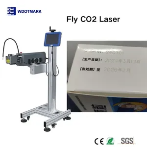 Máquina de Marcado Láser de CO2 de Alta Velocidad Wdotmark para Línea de Producción Automática, Codificación de Fecha y Códigos QR en Botellas de Alimentos, con Certificación CE - Product Image 1