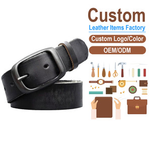 Cinturón de Cuero Genuino Minimalista Casual para Hombre, Correa de Hebilla de Piel de Vacuno de Grano Completo Premium, Cinturón Versátil Vintage para Jeans - Product Image 1