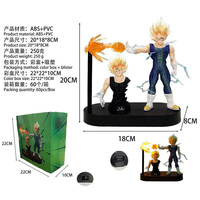 Figurine Anime GK de 20 cm, Modèle Personnalisé OEM/ODM, Nouveau Style, Ornement de Collection, Super Saiyan Prince Majin avec Lumière LED