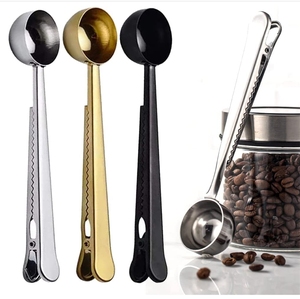 DFC0330 Coffee <b>Measuring</b> <b>Spoon</b> with Alligator Clip for Coffee Bag 304 Stainless Steel Long Handle <b>Measuring</b> Scoop for Tea - Product Image 1