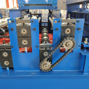 Machine de formage à rouleaux double couche pour tuiles émaillées et tôles de toiture trapézoïdales, découpe hydraulique PLC - Product Image 6