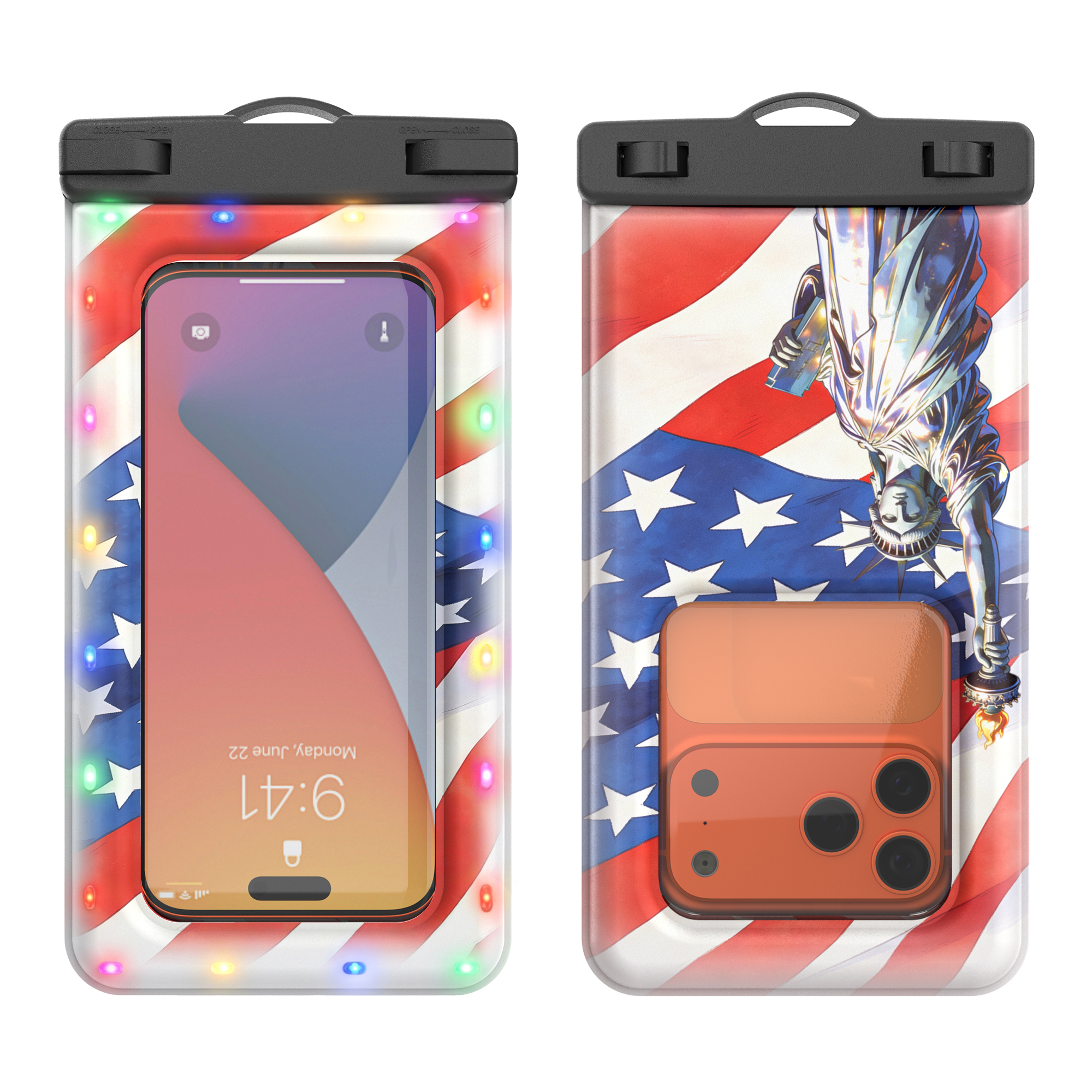 Red & Blue Flag & eagle print