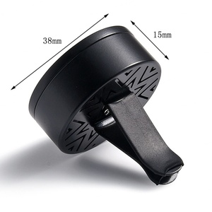Customizable Simple Design Round Black Metal Car Air Freshener <b>Bottle</b> Vent Clip - Product Image 6