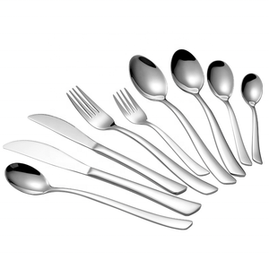 Talheres Besteckset Cubiertos 18/0 Cubiertos de acero inoxidable Delta Juego de cubiertos de diseño elegante 48PC - Product Image 1