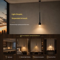 Minimalistische Tropfenförmige Pendelleuchte Mattschwarz Goldfinish Mattierte Glühbirne COB LED Dimmbare Hängelampe für Schlafzimmer Esszimmer