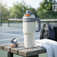 Vaso Térmico Personalizado de Acero Inoxidable de Doble Pared y 40 oz con Tapa de Paja Abatible con un Clic para Gimnasio, Oficina y Viajes