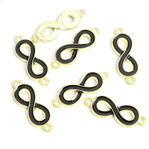 Connecteur à 8 caractères pour la création de bijoux transfrontaliers, idéal pour la fabrication de colliers et bracelets DIY avec accessoires de gouttelettes de couleur à suspendre en double, petit P - Product Image 2