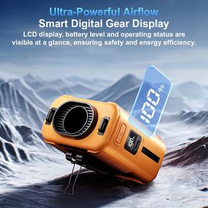 Clip portable en gros 16 ° Ventilateur de taille rechargeable 20000 mAh avec moteur sans balais à refroidissement par turbocompresseur et lumière LED pour l'extérieur - Product Image 2