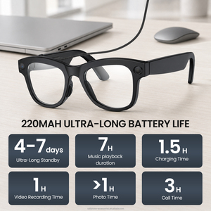 Lunettes de traduction IA en temps réel en gros avec double micro, réduction du bruit, vidéo 20MP, stockage NAND 16 Go et Wi-Fi – Lunettes de traduction intelligentes - Product Image 4
