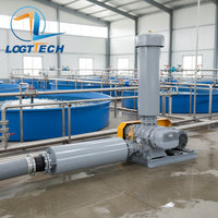 Compresseur d'air industriel à haute pression LOGTTECH 5 CV électrique AC en fonte pour biogaz, souffleur Roots OEM pour l'aquaculture et l'élevage de poissons