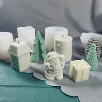 YS 3D Weihnachts baum Weihnachts mann Kerzen formen Handwerk Silikon form Kuchen Dekoration Herstellung Kerze DIY handgemachte Seife Lotion Bar
