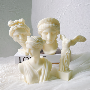 Moldes de Silicona para Estatuas de Busto de Diosa <span class=keywords><strong>Griega</strong></span>, Escultura de Artemisa Diana, Molde de Cera de Dios Romano Apolo, Molde de Vela de Ángel Alado de la Victoria - Product Image 1