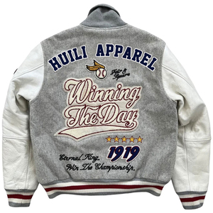 Chaquetas Varsity para Hombre, Chaqueta Universitaria de Béisbol con Bordado Chenille, Chaqueta Varsity de Cuero con Cuello Alto - Product Image 6