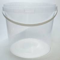 Seau rond transparent de 5 gallons avec couvercle et poignée en plastique, en PP durable de qualité alimentaire, logo personnalisé, vente en gros