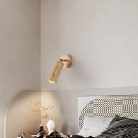 Applique murale en pierre naturelle jaune Wabi Sabi pour salon, chevet, couloir, lampe murale en pierre de travertin pour la décoration de la maison