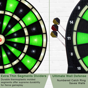 Win.max Best Home Dart Scoreboard Jeux basés sur la lumière Green Segment Colors <span class=keywords><strong>Jeu</strong></span> de fléchettes électronique avec 6 fléchettes pour les réunions de famille - Product Image 3