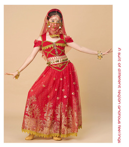 Enfants Cosplay Aladdin princesse <span class=keywords><strong>Jasmine</strong></span> indien Bollywood danse Performance vêtements tenue - Product Image 5
