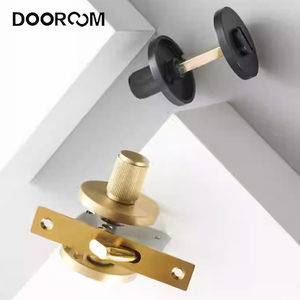 Serratura per Porta Scorrevole in Ottone Massiccio, Finitura Nera Spazzolata, Accessori per Porte a Scomparsa da Bagno OEM - Product Image 4
