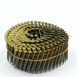 2-1/4 Factory Supply Diamond Point Screw Shank Painted Pallet Wire Coil Nail For Woodwork