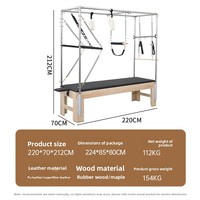 Table de Trapeze Pilates en Bois d'Érable, Équipement de Gymnastique à Domicile, Ensemble Cinq Pièces, Tour de Reformer Commerciale pour Entraînement de Yoga, Capacité 150 kg