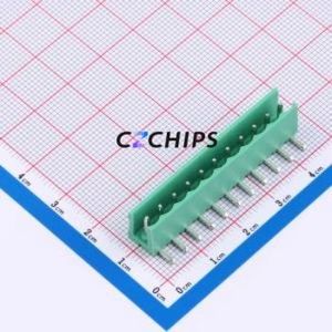 MXHT396R-3.96-11P-GN01-Cu-A Plug-in Terminal Block Bent Lead Through Hole,P=3.96mm Board-to-Board / Socket - Open 1x11P 3.96mm - Product Image 1