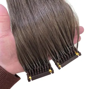 CE Certificated High quality double drawn cuticle aligned remy hair brown color 6D hair extensions