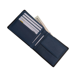 Portafoglio Bifold Personalizzato 2026 Nuovo Lusso <span class=keywords><strong>Blu</strong></span> in Vera Pelle Sottile con Molteplici Scomparti per Carte e Tasca Portamonete da <span class=keywords><strong>Uomo</strong></span> - Product Image 6