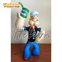 Patung Popeye Fiberglass Lapis Elektroplating, Dekorasi Rumah Vintage, Seni Galeri, Patung Popeye, Penjualan Pabrik Terlaris