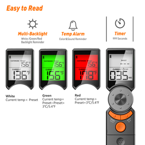 Mini6 고정밀 방수 디지털 고기 온도계 식품 온도 OEM 및 ODM 지원을위한 초고속 잘 된 타이머 - Product Image 4