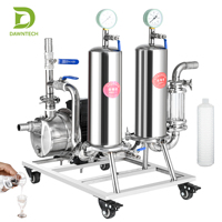 Filtro de Doble Tubo de Acero Inoxidable 304, Apto para Pequeñas Empresas y Familias, para Filtrar Licores, Vino, Bebidas y Vino de Frutas