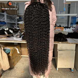 Foxen工厂批发处女角质层对齐私人标签头发全高清蕾丝假发生印度寺庙人发蕾丝前假发 - Product Image 1