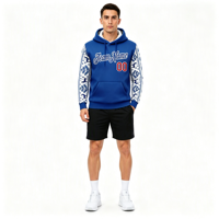 Sweat à capuche personnalisé en polyester avec sublimation, motif de Noël tricoté, impression 3D sur toute la surface, pour les vêtements d'équipe