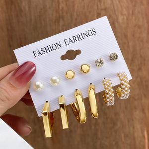 Nouvelles Boucles d'Oreilles Créoles Tendance en Alliage de Zinc, Cœur Géométrique, Perle, Plaqué Or, Grandes, Certifiées par un tiers, pour Bijoux Unisexe - Product Image 5