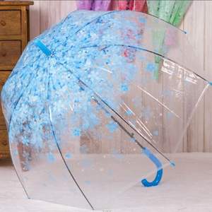 Parapluie de pluie moderne pour femmes en plastique transparent avec poignée en forme de bulle, design droit, cadeaux d'affaires pour adultes, vente en gros - Product Image 5
