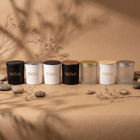 Bocal en verre pour bougie de Noël 8oz 10oz 14oz vide avec couvercle, boîte cadeau, logo personnalisé, vente en gros usine, décoration maison, mariages