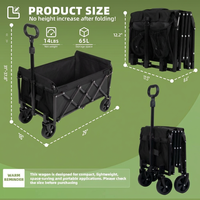 Vente directe d'usine, chariot pliable utilitaire à grande capacité, robuste, avec roues détachables, chariot de camping, utilisation en extérieur