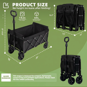 Carrito Plegable Resistente <span class=keywords><strong>de</strong></span> Gran Capacidad con Ruedas Desmontables, Venta Directa <span class=keywords><strong>de</strong></span> Fábrica, para Uso en Exteriores y <span class=keywords><strong>Camping</strong></span> - Product Image 6