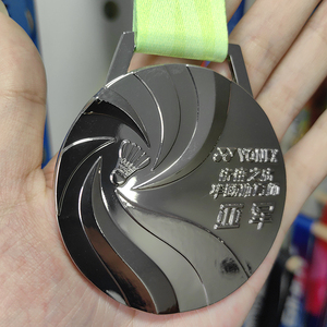 Medaglie personalizzate in lega di zinco in metallo con Logo personalizzato evento atletico Badminton medaglia sportiva con nastro - Product Image 3