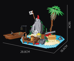 Xbert 66076 Set <span class=keywords><strong>di</strong></span> Costruzioni Pirata con Casa su <span class=keywords><strong>Roccia</strong></span> e Barriera Corallina, 322 Pezzi, Modello MOC, Giocattolo Tecnico in Plastica, Regalo Moderno per Festività - Product Image 6